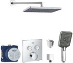 SANITINO - Zuhanyszett csapteleppel és Grohe rejtett testtel, kielle kiegészítőkkel, króm SANI21GKK011 (SANI21GKK011)