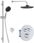 kielle Oudee - Zuhanyszett rejtett termosztatikus csapteleppel, 2 készülékhez, tartozékokkal és testtel, króm 20602SPT10 (20602SPT10)