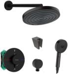 SANITINO - Zuhanyszett termosztáttal és rejtett testtel hansgrohe, kielle tartozékok, matt fekete SANI21HHK402 (SANI21HHK402)