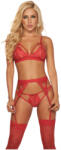 Mapale - секси комплект с жартиери - червен - M/L - lovesexshop