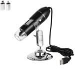  Digitális USB mikroszkóp állvánnyal, Windows/Android, 1600x zoom, 1080p