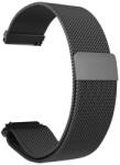  Univerzális fém pótszíj mágneses záródással, Milánói szíj, 22mm, fekete (100 DSG-01-00T black 22mm)