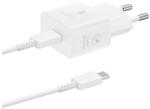 Samsung Hálózati Töltő Type-C Aljzat 25W, GaN, PD Gyorstöltő + Type-C Kábel Fehér