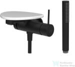 Laufen ADA falsík alatti kádtöltő csaptelep zuhanyszettel, polccal, alaptest nélkül, PVD matt fekete/fényes fehér HF506765511060 (HF506765511060)