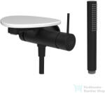 Laufen ADA falsík alatti kádtöltő csaptelep zuhanyszettel, polccal, alaptest nélkül, PVD matt fekete/matt fehér HF506765512060 (HF506765512060)