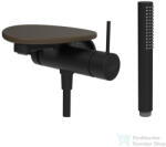 Laufen ADA falsík alatti kádtöltő csaptelep zuhanyszettel, polccal, alaptest nélkül, PVD matt fekete/caffe matt HF506765514060 (HF506765514060)