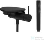 Laufen ADA falsík alatti kádtöltő csaptelep zuhanyszettel, polccal, alaptest nélkül, PVD matt fekete/matt fekete HF506765513060 (HF506765513060)