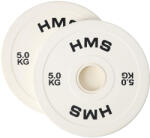 HMS Olimpiai tárcsák gumiborítással HMS CBRS 2*5 KG fehér|fekete Súlytárcsa