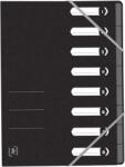 OXFORD Mapa carton pentru sortare cu 8 separatoare si index, elastic pe colturi, OXFORD Top File - negru (OX-400116252) - pcone