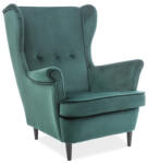SIGNAL MEBLE Lord Velvet Királyi Füles Fotel Bársony Zöld Elegáns (SIG-LORDZV)