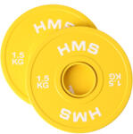 HMS Olimpiai tárcsák gumiborítással HMS CBRS 2*1, 5 KG fehér|sárga Súlytárcsa