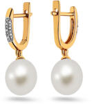 Heratis Forever Gyöngy fülbevaló Dayana gyémántokkal, kombinált 14 karátos arany IZBR1491