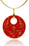  ZEMA Barokk piros&arany porcelán medál 9412-2769-R