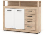  LUNA MIDI A Komód Sonoma Tölgy/Matt Fehér Színben (wipPULUKOX1SOBB0C3020)