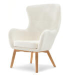VOX bútor LETA füles fotel, fehér buklé-bükk