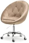 Vox bútor SALA 4 beige plüss forgófotel, krómozott, görgős talp