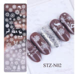 MoonbasaNails Körömnyomda lemez 4x12cm STZ-N02 Karácsonyi hópehely