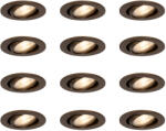 QAZQA 12 db modern, dönthető beépíthető spotlámpa szett sötét bronz színben - Cisco (109312)
