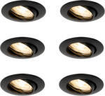 QAZQA 6 db fekete GU10 süllyesztett spotlámpa szett 35 mm - Edu (109325)