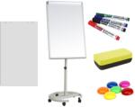  Flipchart magnetic mobil 70x100 cm cu brate laterale +Plus Office + hartie flipchart, markere, burete, magneti (98115698)
