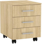 PAKOWORLD Comoda cu sertare pe roti Luke, Sonoma, 40x48x54 cm (184-000042) Comoda