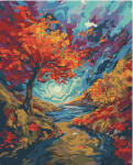 Figured Art Set pictura pe numere, cu sasiu, Padure suprarealista inspiratie van Gogh, 40x50 cm (FA10485-Y)