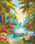 Figured Art Set pictura pe numere, cu sasiu, Rau paradisiac, 40x50 cm (FA10645-Y)
