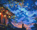 Figured Art Set pictura pe numere, cu sasiu, Noaptea lampioanelor, 40x50 cm (FA10611-Y)