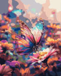 Figured Art Set pictura pe numere, cu sasiu, Fluture si nectar, 40x50 cm (FA10431-Y)