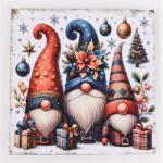  IRIS műanyag tálca, négyszögletű, karácsonyi dekoráció, manók csomagokkal mintás 30 x 2 cm (676656)