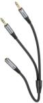 hoco. kábel AUX 2 az 1-ben 3, 5 mm jack (női) 2 x 3, 5 mm jack (férfi) UPA21 0, 25 m fém szürke