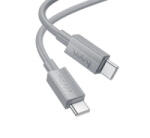 hoco. X107 adatkábel (Type-C - Type-C, 60W, PD gyorstöltő 3.0, 100cm) VILÁGOSSZÜRKE (X107_TYPE-C_TYPE-C_G) (X107_TYPE-C_TYPE-C_G)