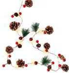 Goobay Pine Cones & Red Berries Beltéri LED Fényfüzér 2, 2M - Melegfehér