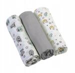 BabyOno Muszlin pelenka, 3db, 70×70cm, pamut, szürke árnyalatok (348/01)