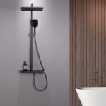 Inter Ceramic Coloana de dus cu baterie termostatata Inter Ceramic Majestic finisaj gri Gun Grey (6703GG)