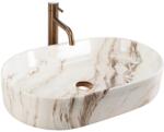 Rea Lavoar pe blat Rea Nadia Marrone oval 61 cm alb-maro lucios (5906366007996)