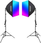 Neewer Kit Neewer NK800 două softbox-uri + becuri RGB 24W 2700-6500K + trepiede + barndoors