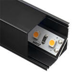 ANRO LED Profile ALP-005 Fekete - Alumínium sarok profil LED szalaghoz, szögletes (Fekete búrával) (LP202B/LP203B - LP203-BLACKC)