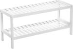 SONGMICS Bambuszfa Tároló Polc - 70 x 55 cm fehér (LBS02WT XXX) (LBS02WT XXX)