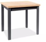 SIGNAL MEBLE Étkezőasztal ADAM | 80x80cm Szín: kézműves tölgy / matt fekete