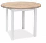 SIGNAL MEBLE Étkezőasztal ADAM 80 cm Szín: tölgy lancelot / fehér matt (ADAMDLBMFI80)