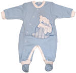  Trimex pamut hosszú ujjú elöl patentos rugdalózó (56) kék álmos maci