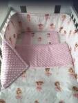  3 részes pamut/minky baba ágynemű szett - Rózsaszín balerina
