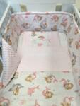  3 részes pamut/minky baba ágynemű szett - Rózsaszín sellő