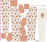 Takoy Panel szabásmintával 170 softshell nadrágra virág tündér