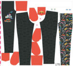 Takoy Panel szabásmintával 170 softshell nadrágra színes autók