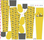 Takoy Panel szabásmintával 170 softshell nadrágra kotrógépek sárga