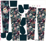 Takoy Panel szabásmintával 170 softshell nadrágra akvarell margaréták Diana