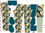 Takoy Panou cu croială 146 pentru pantaloni softshell godzila geometrică
