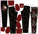 Takoy Panou cu croială 170 pentru pantaloni softshell flori aurii negre